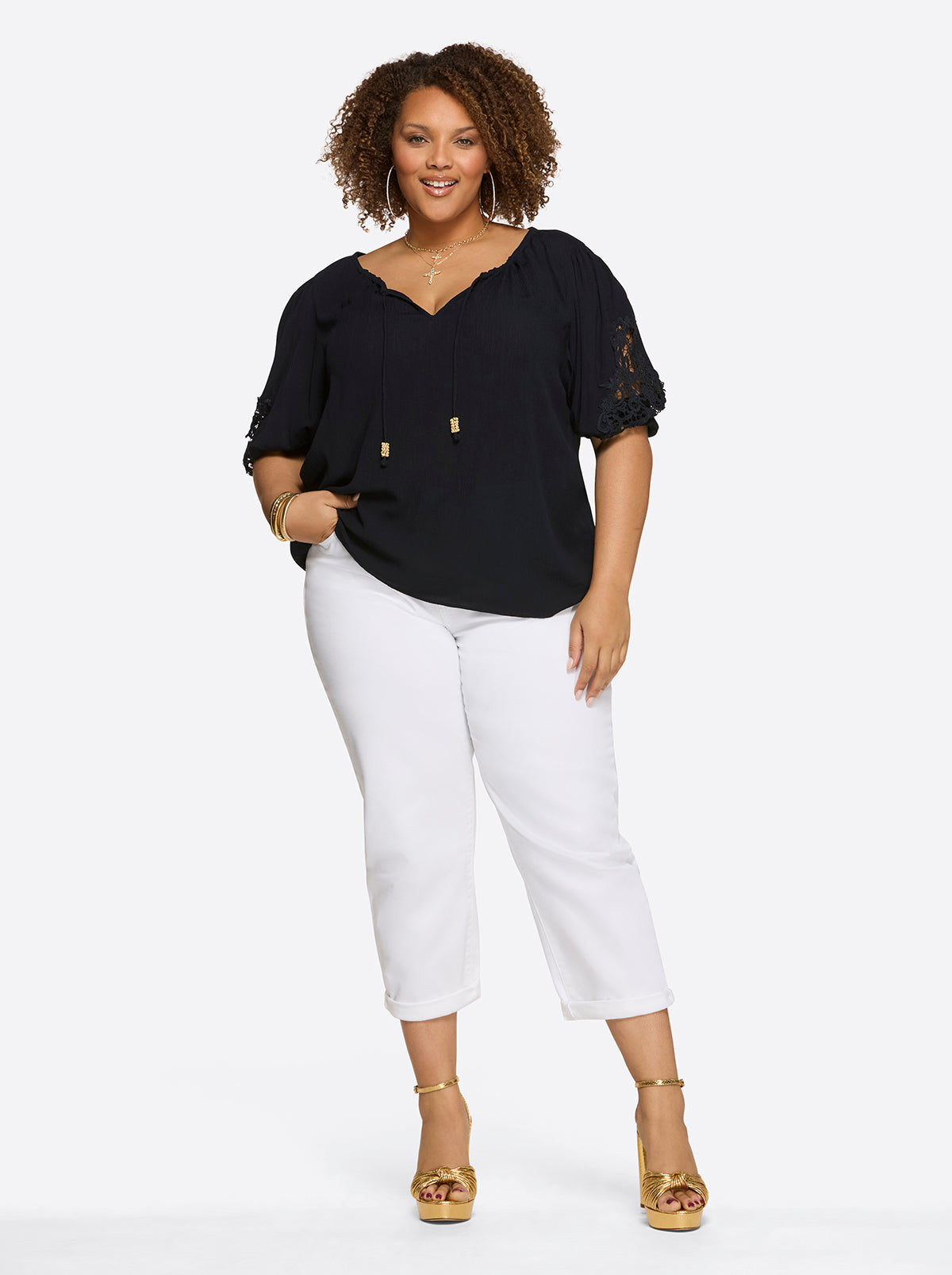 Jessica Simpson Women Eloise Blouse in Night Sky