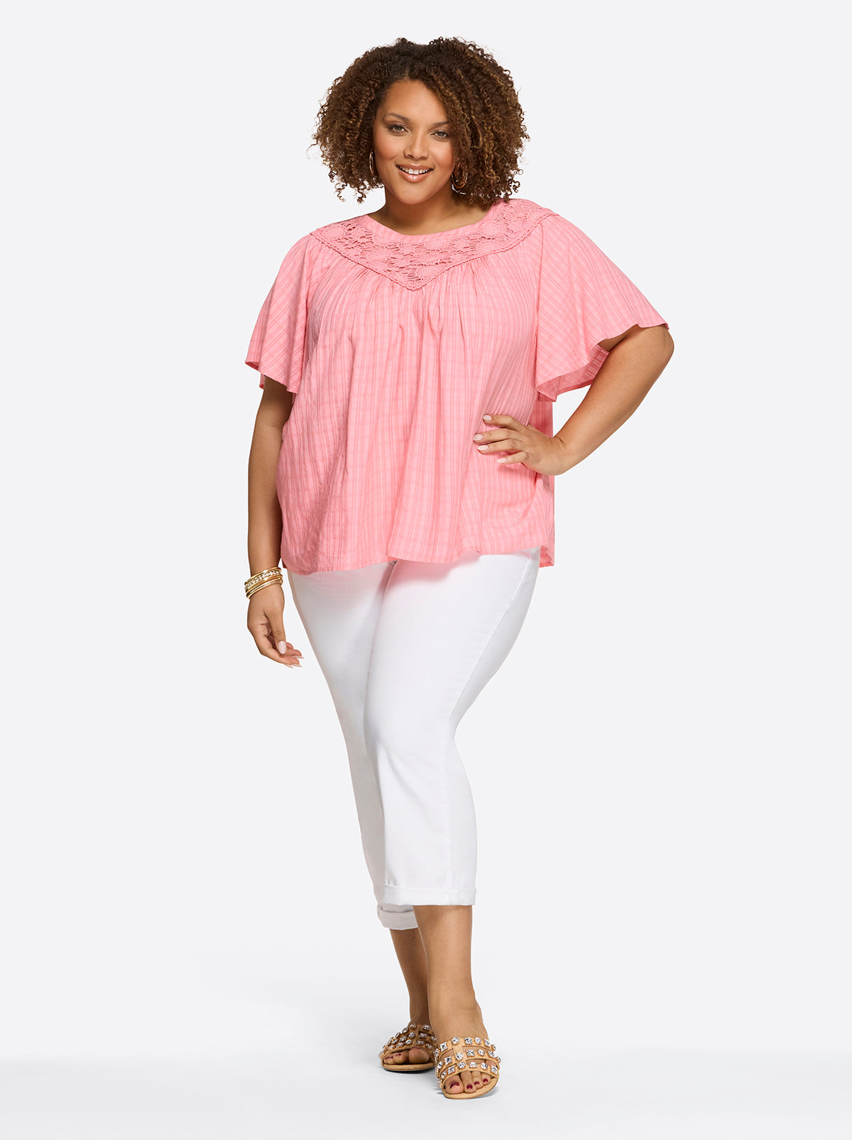 Jessica Simpson Women Eloise Blouse in Peony