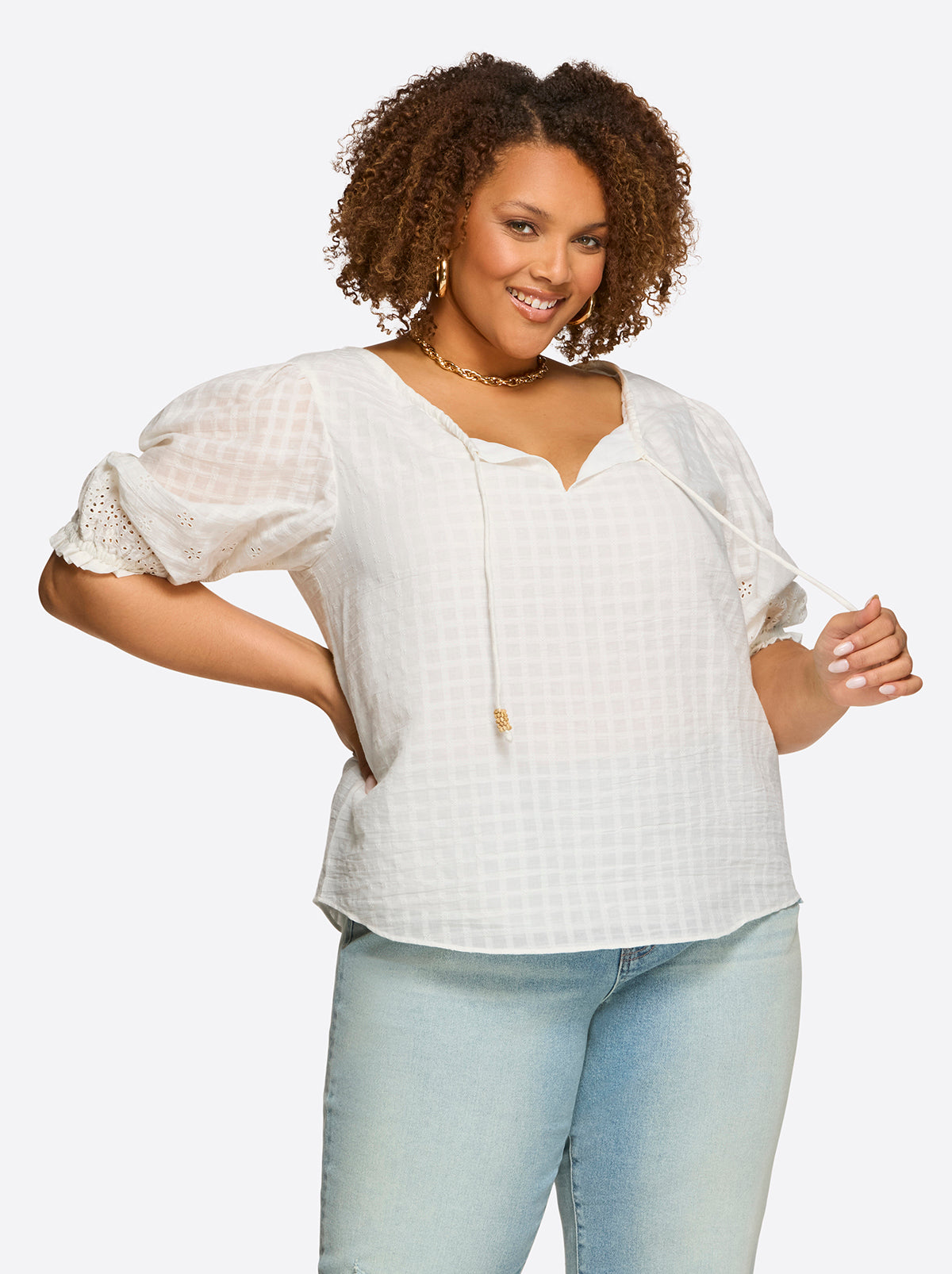 Jessica Simpson Women Sibyl Top in Gardenia