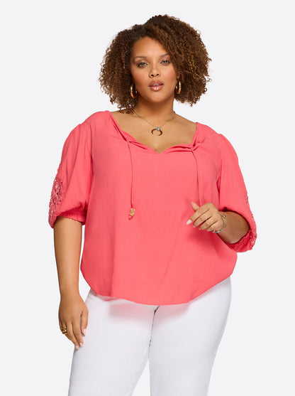 Jessica Simpson Women Sibyl Top in Rose Of Sharon