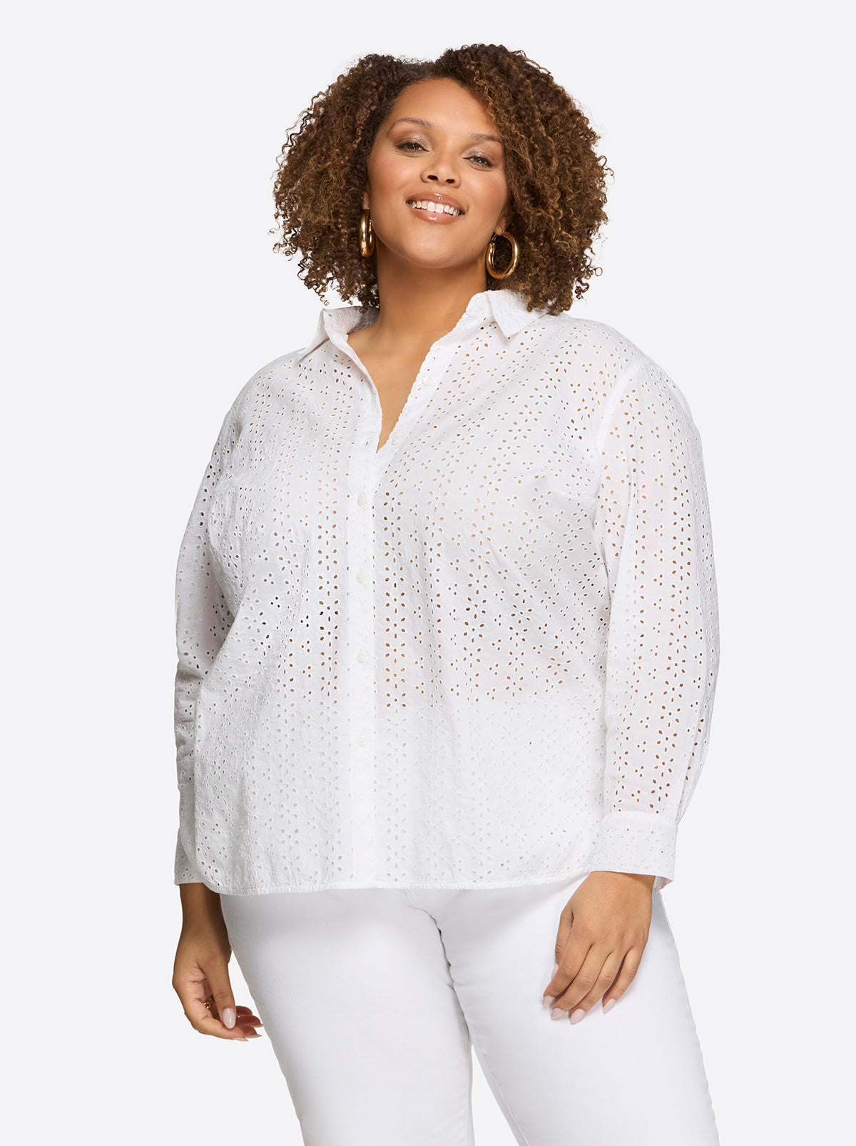 Jessica Simpson Women Beryl Button Up Shirt in Gardenia
