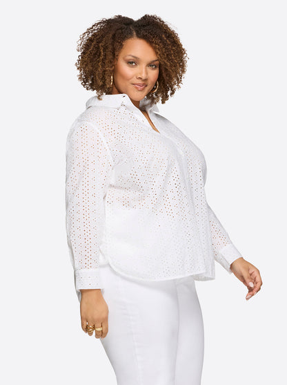 Jessica Simpson Women Beryl Button Up Shirt in Gardenia