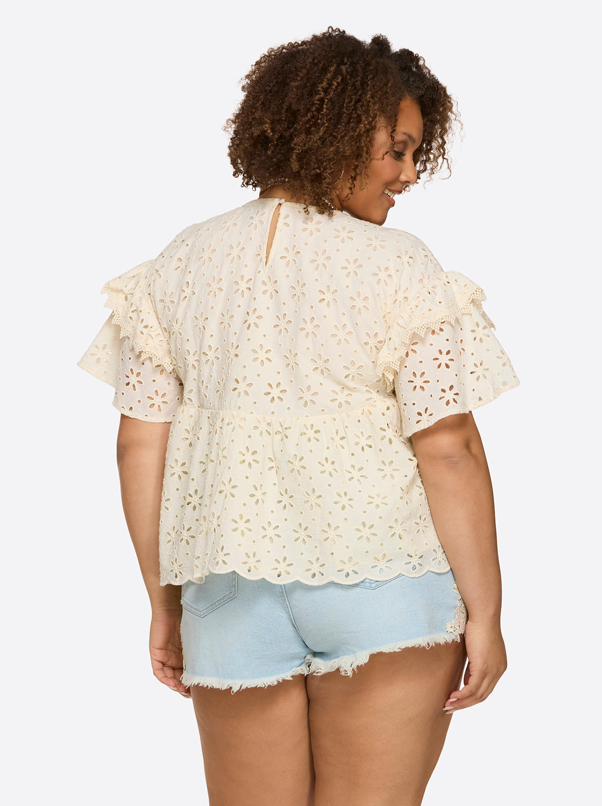 Jessica Simpson Women Mareike Top in Parchment