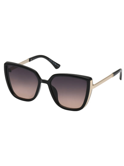 Jessica Simpson Accessories Cat Eye Sunglasses with Metal Temple in Black