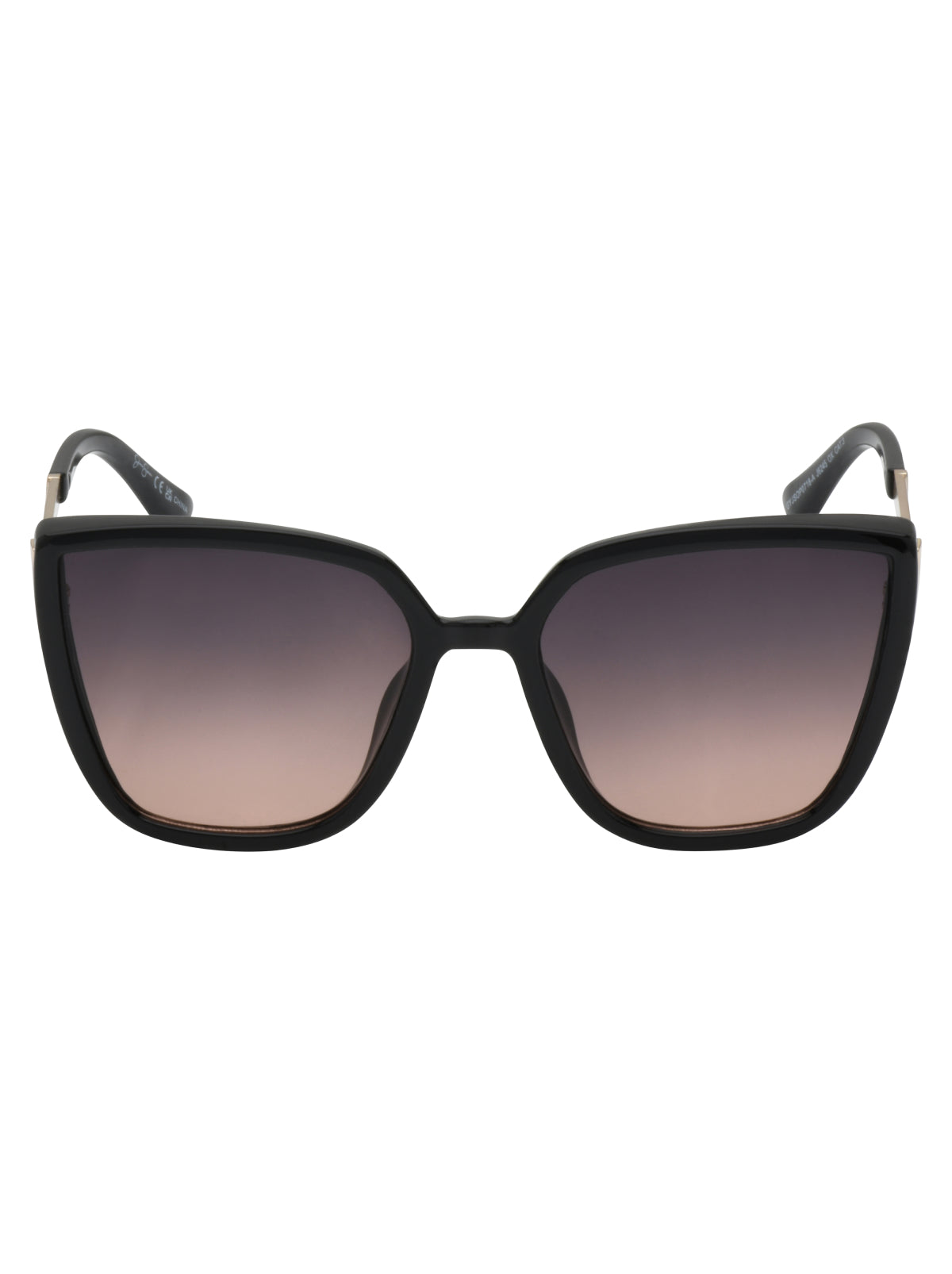 Jessica Simpson Accessories Cat Eye Sunglasses with Metal Temple in Black