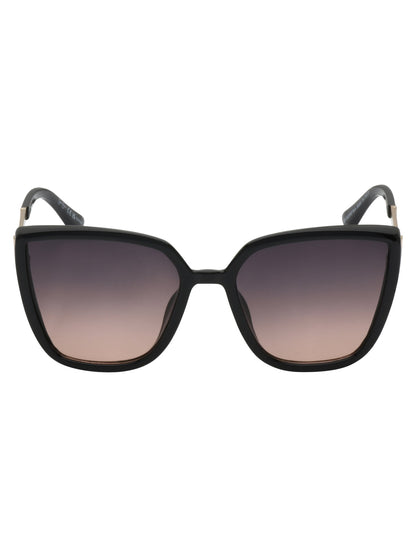Jessica Simpson Accessories Cat Eye Sunglasses with Metal Temple in Black