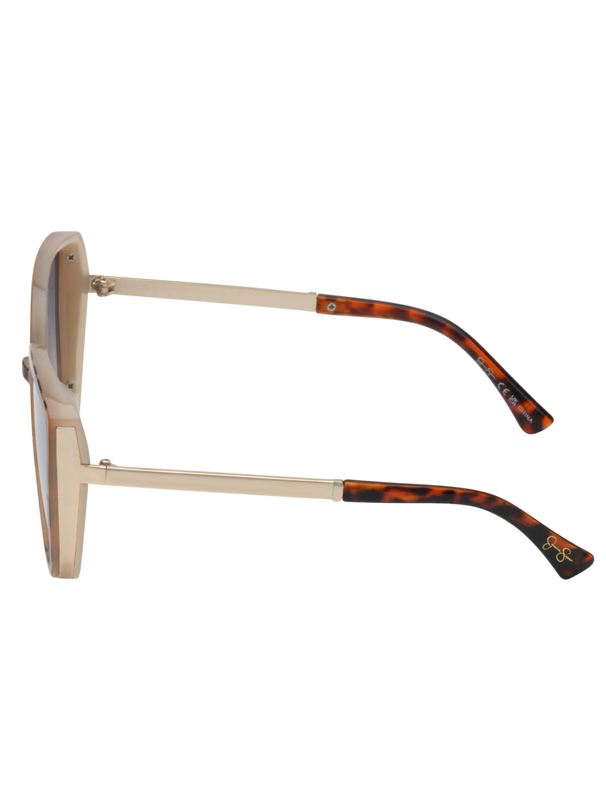 Jessica Simpson Accessories Cat Eye Sunglasses with Metal Temple in Tortoise