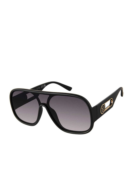 Jessica Simpson Accessories Modern Shield Aviator Sunglasses in Matte Black