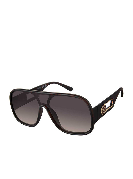 Jessica Simpson Accessories Modern Shield Aviator Sunglasses in Matte Tortoise