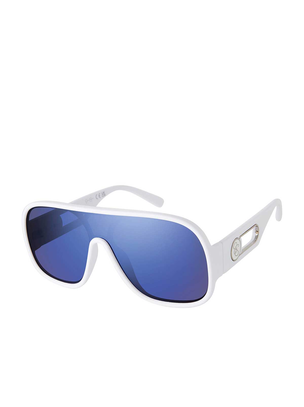 Jessica Simpson Accessories Modern Shield Aviator Sunglasses in Matte White