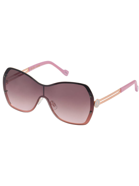 Jessica Simpson Accessories Frameless Metal Shield Sunglasses in Rose Gold & Rose