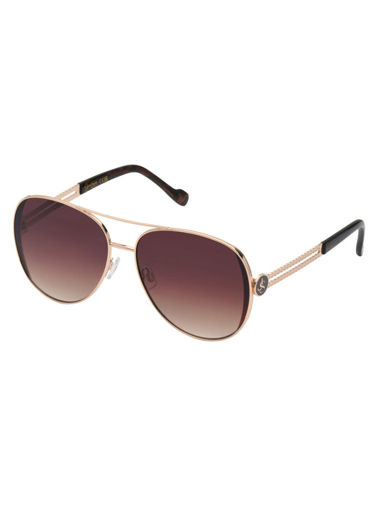 Jessica Simpson Accessories Stylish Metal Aviator Sunglasses in Gold & Tortoise