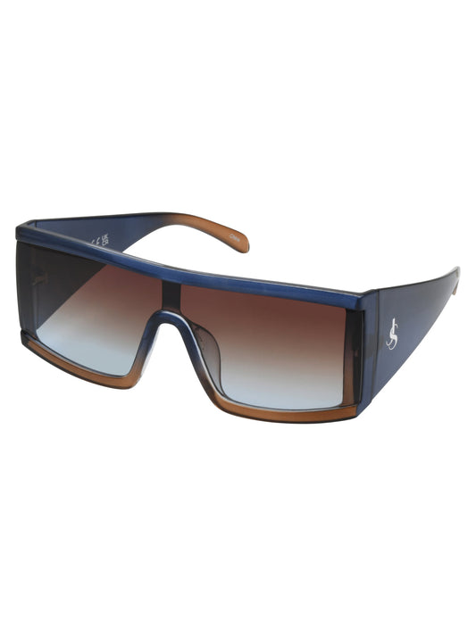 Jessica Simpson Accessories Modern Square Shield Sunglasses in Blue Fade