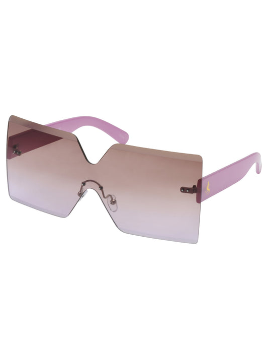 Jessica Simpson Accessories Frameless Shield Sunglasses in Mauve