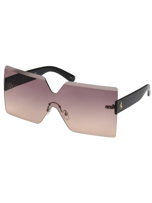 Jessica Simpson Accessories Frameless Shield Sunglasses in Black