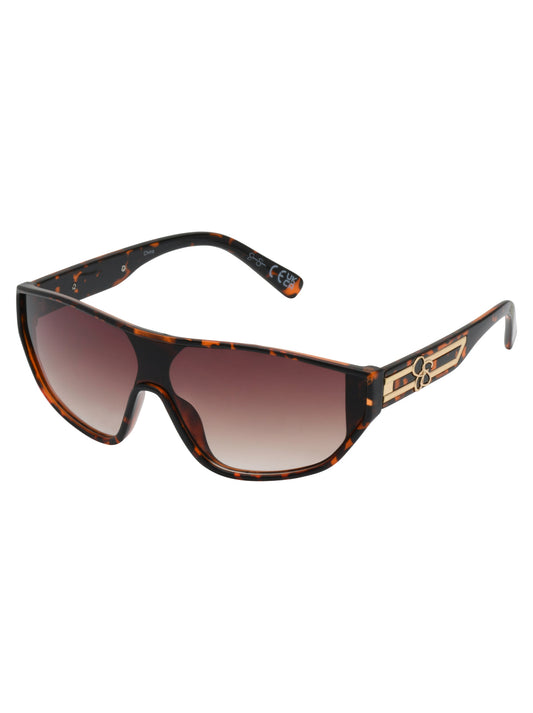 Jessica Simpson Accessories Wrap-Around Shield Sunglasses in Tortoise