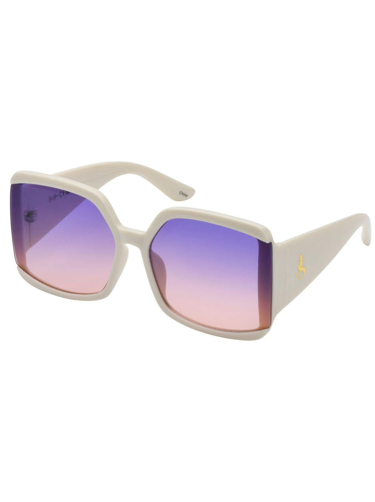 Jessica Simpson Accessories Stylish Square Sunglasses in Cream