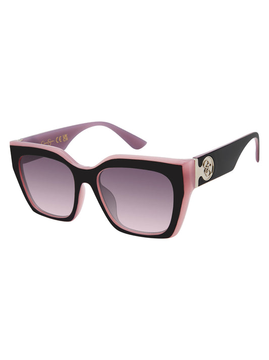 Jessica Simpson Accessories Retro Two Tone Cat Eye Sunglasses in Black & Mauve