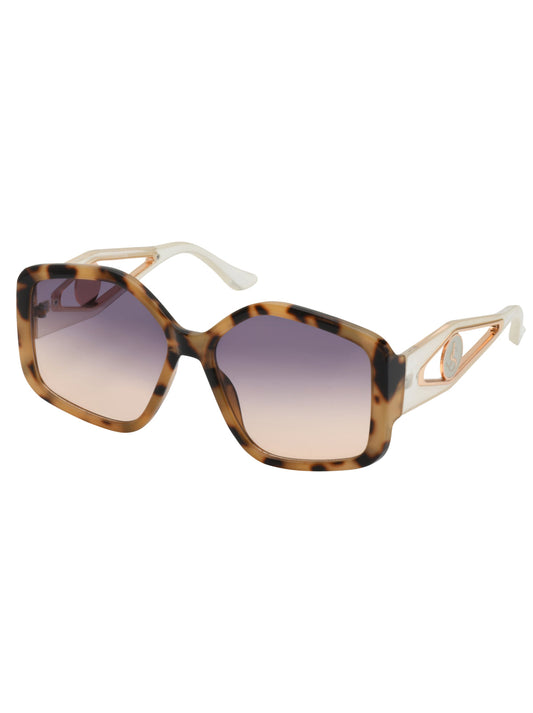 Jessica Simpson Accessories Oversized Geometric Sunglasses in Tortoise & Cream