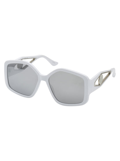 Jessica Simpson Accessories Oversized Geometric Sunglasses in White