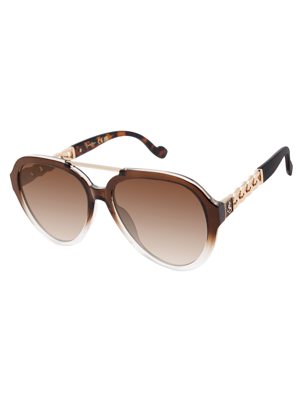 Jessica Simpson Accessories Modern Aviator Sunglasses in Brown Fade