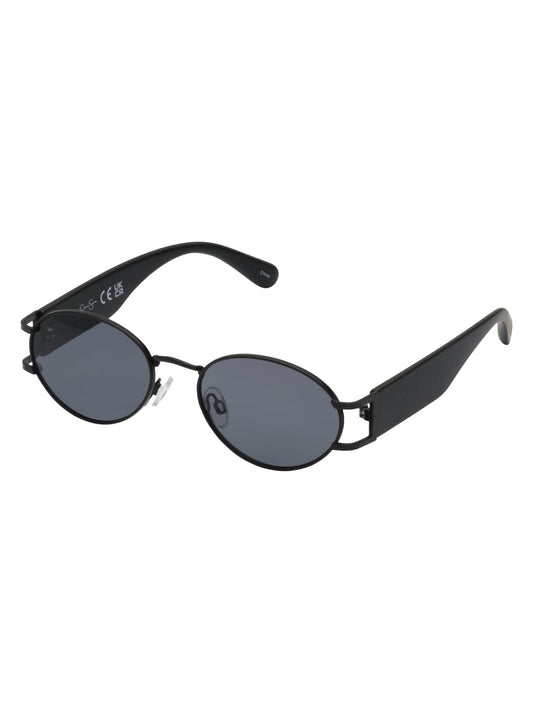 Jessica Simpson Accessories Retro Vintage Metal Oval Sunglasses in Black