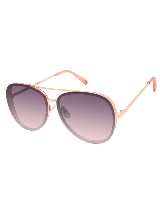 Jessica Simpson Accessories Glam Aviator Pilot Sunglasses in Rose Gold & Rose