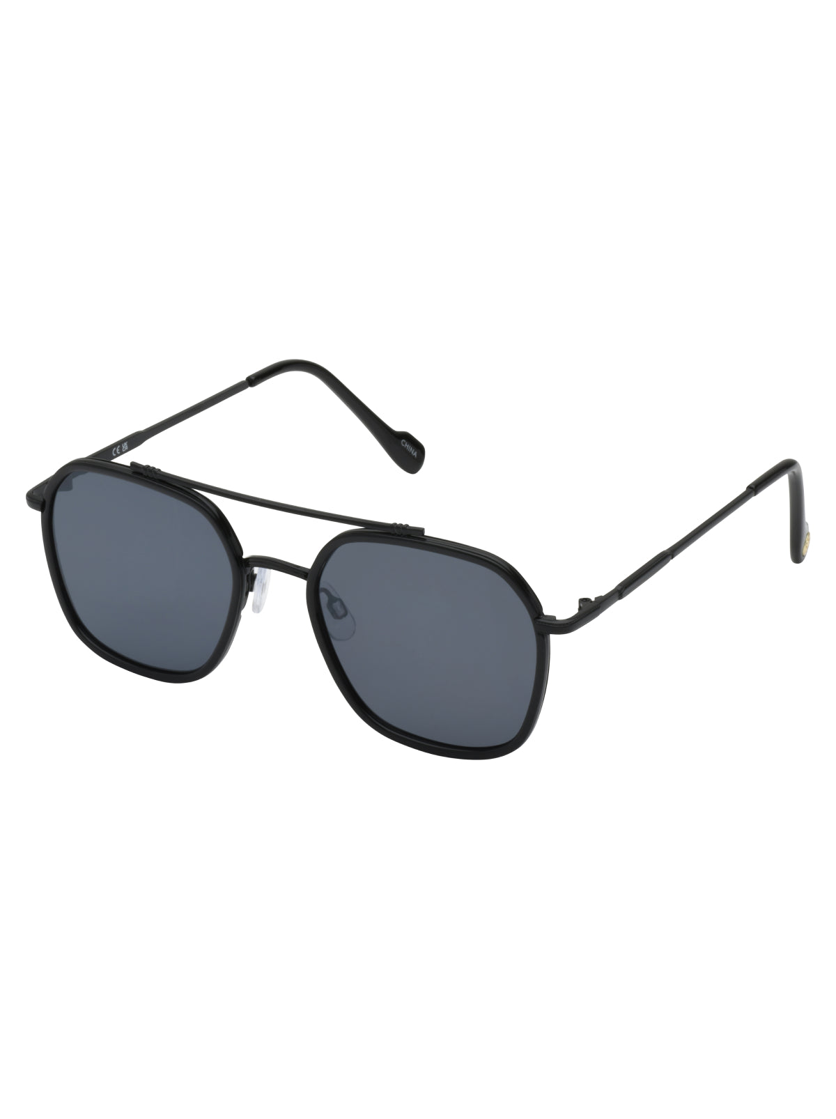 Jessica Simpson Accessories Square Metal Aviator Pilot Sunglasses in Black