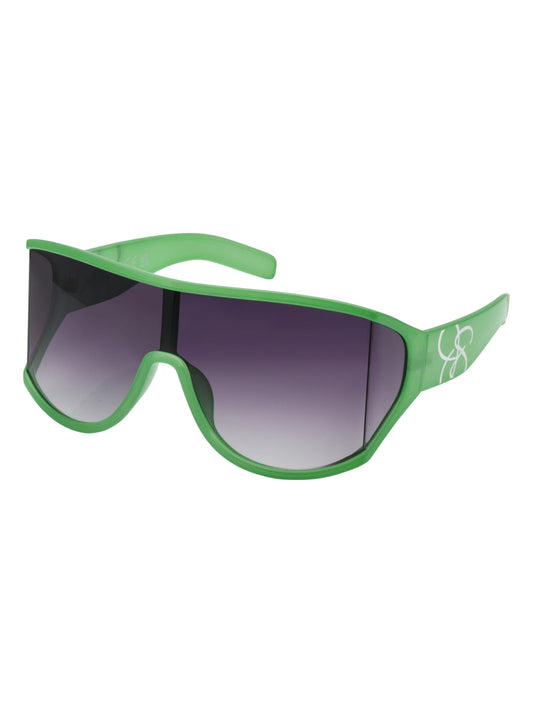Jessica Simpson Accessories Oversized Square Wrap Shield Sunglasses in Green