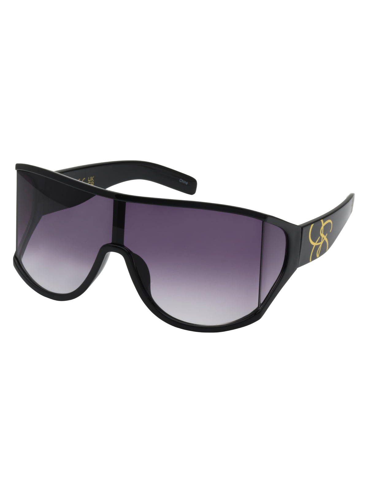 Jessica Simpson Accessories Oversized Square Wrap Shield Sunglasses in Black