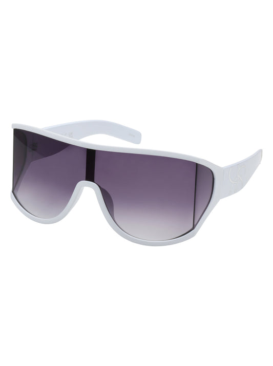 Jessica Simpson Accessories Oversized Square Wrap Shield Sunglasses in White