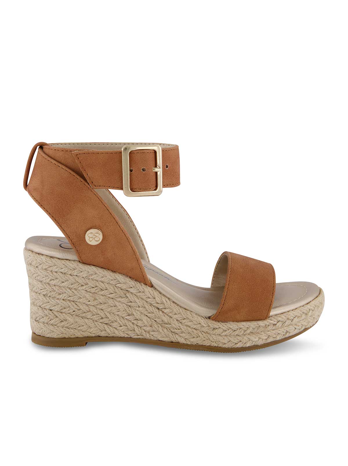 Jessica Simpson Women Girls' Asha Cuff Wedge Sandals in Cognac