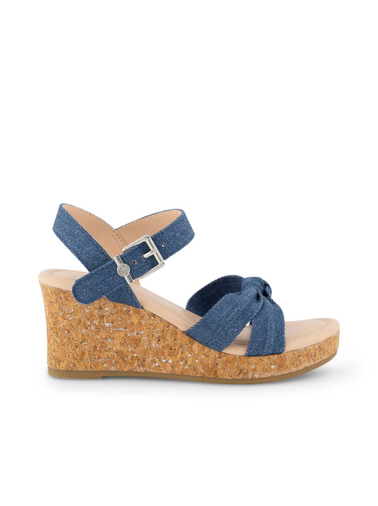 Jessica Simpson Women Girls' Asha Knot Wedge Sandals in Denim
