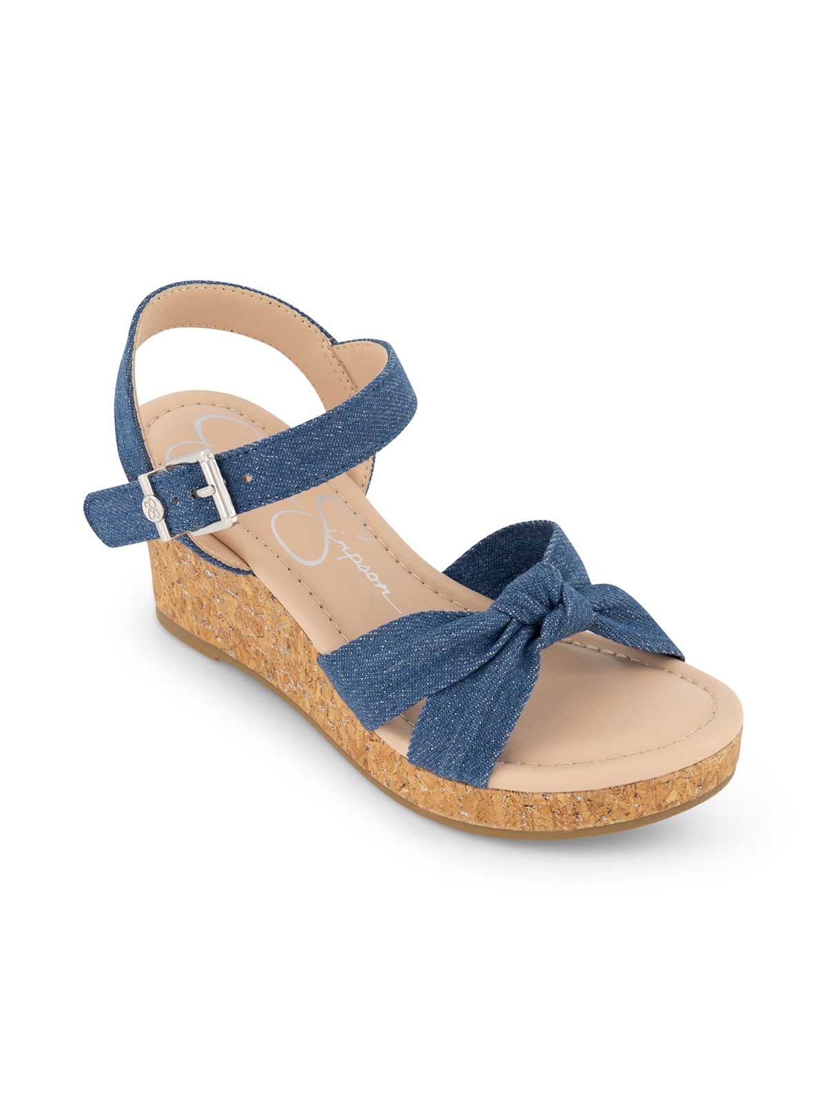 Jessica Simpson Women Girls' Asha Knot Wedge Sandals in Denim