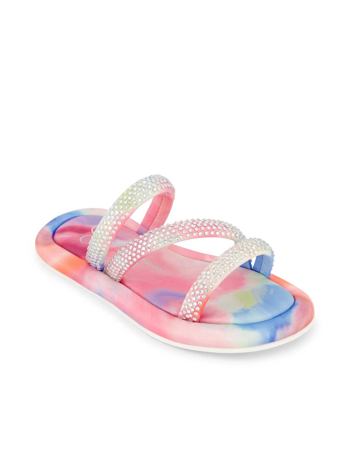 Jessica Simpson Women Girls' Kaylen Strap Slippers in Tie Dye