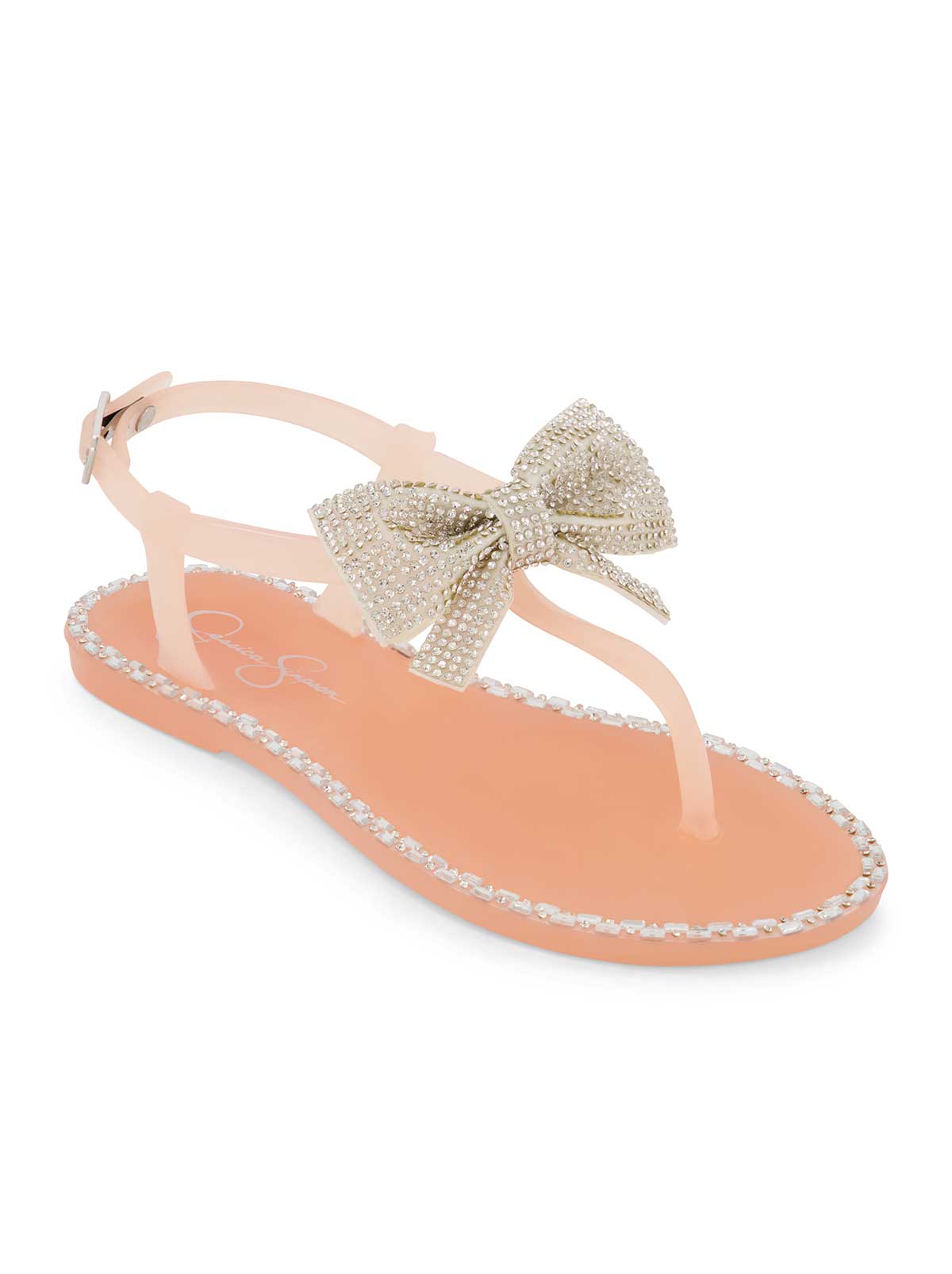 Jessica Simpson Women Girls' Jelly Bow Slippers in Blush