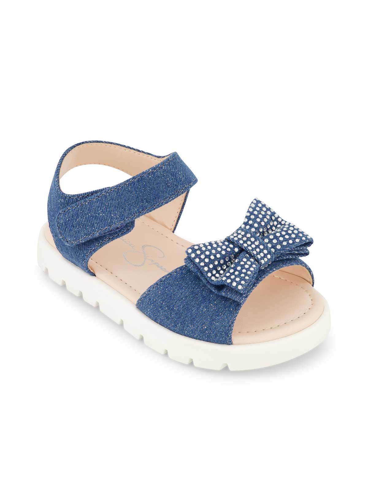 Jessica Simpson Women Toddler Tia Shine Sandals in Blue Denim