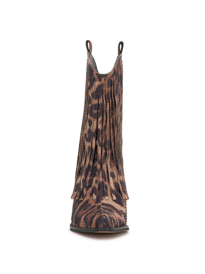 Jessica Simpson Women Paredisa Fringe Bootie in Leopard