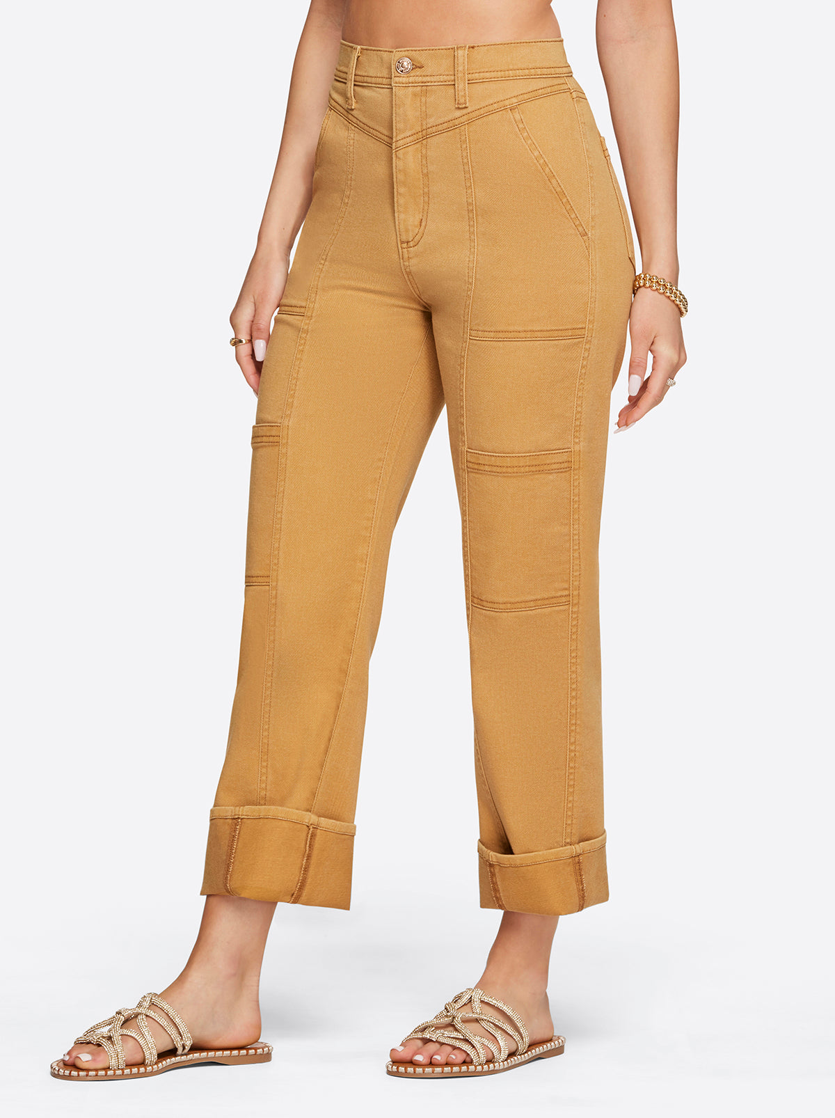 Jessica Simpson Women Straight Cargo Ankle in Bone Brown