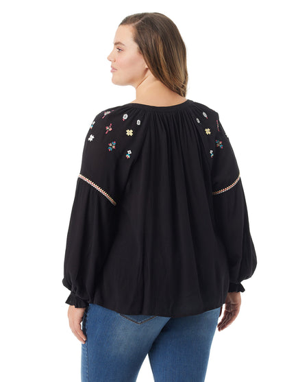 Jessica Simpson Women Lissy Embellished Top in Black