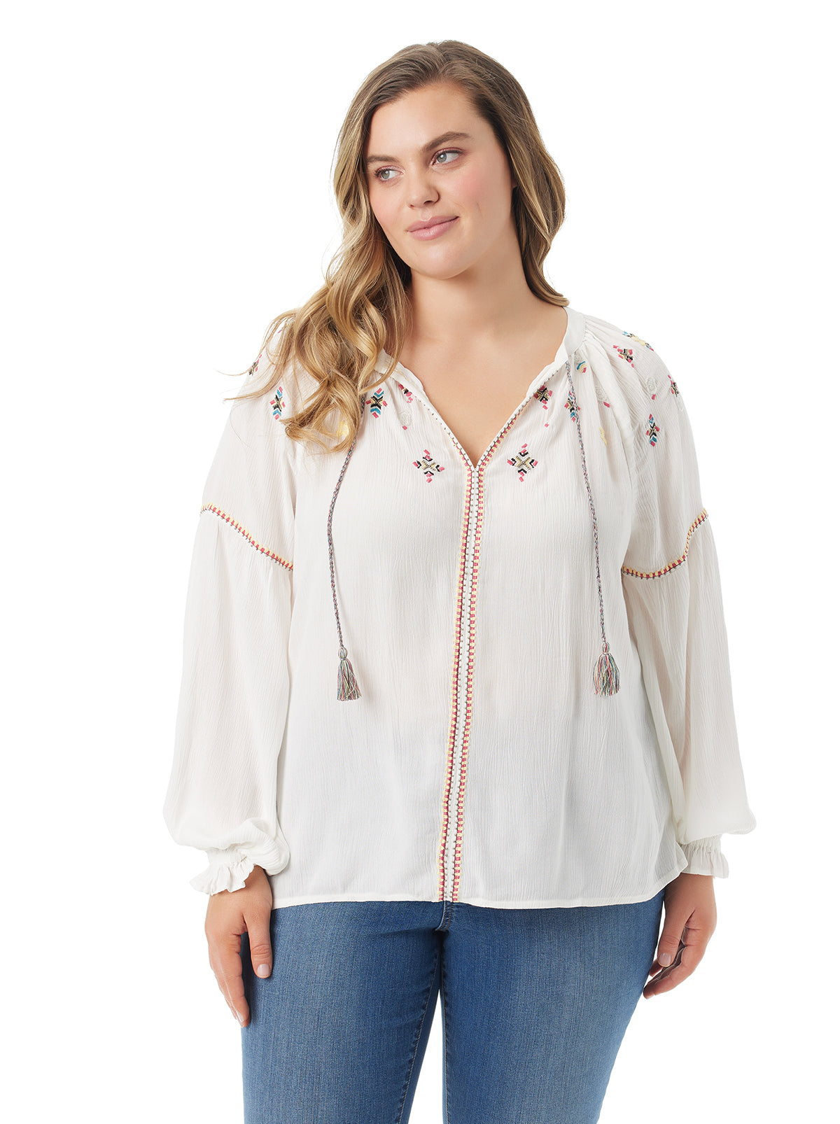Jessica Simpson Women Lissy Embellished Top in Gardenia