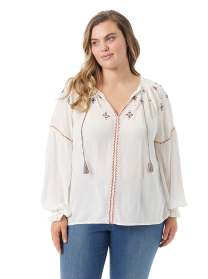 Jessica Simpson Women Lissy Embellished Top in Gardenia