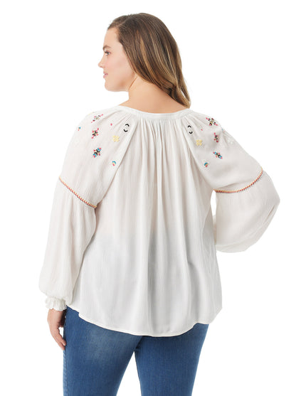 Jessica Simpson Women Lissy Embellished Top in Gardenia