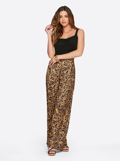 Jessica Simpson Women Winnie Wide Leg Pants in Zebra Floral
