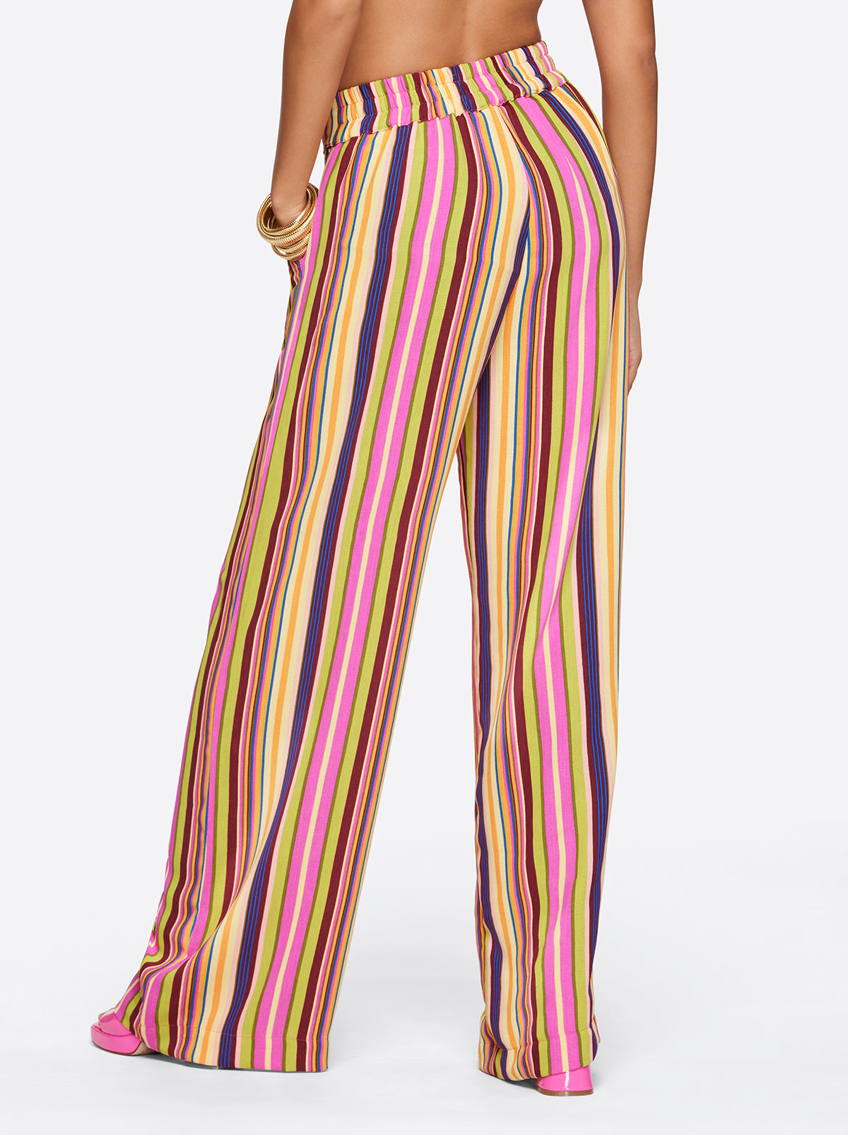 Jessica Simpson Women Winnie Wide Leg Pants in Rainbow Stripe