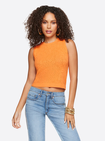 Jessica Simpson Women Ivy Mesh Tank in Mandarin Orange