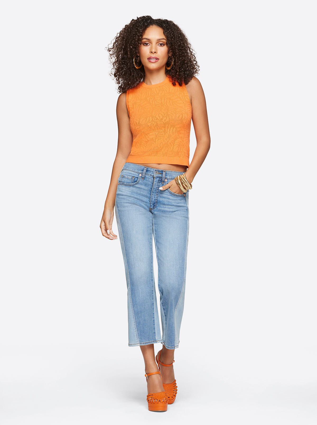 Jessica Simpson Women Ivy Mesh Tank in Mandarin Orange