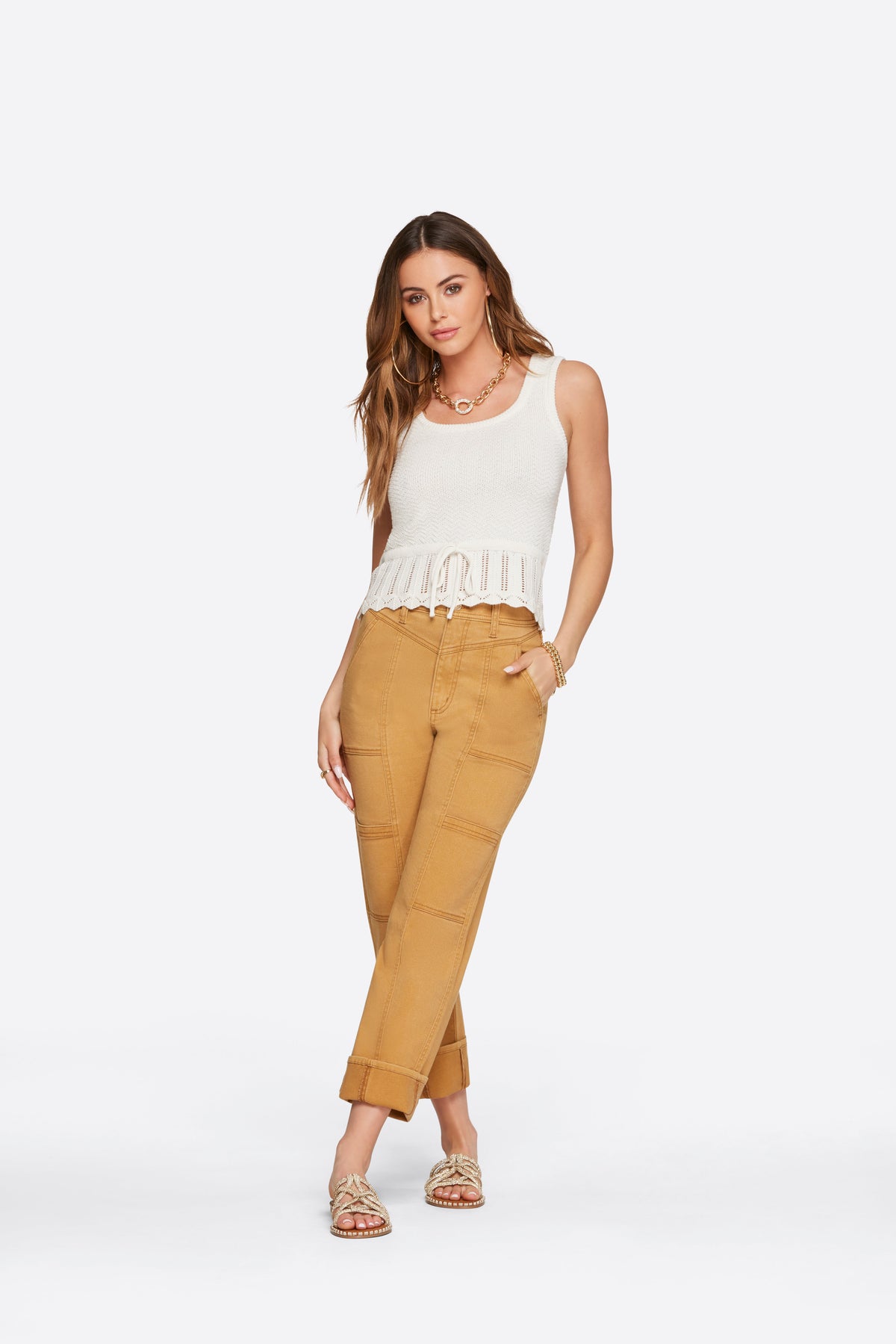 Jessica Simpson Women Sierra Sweater Tank in Gardenia