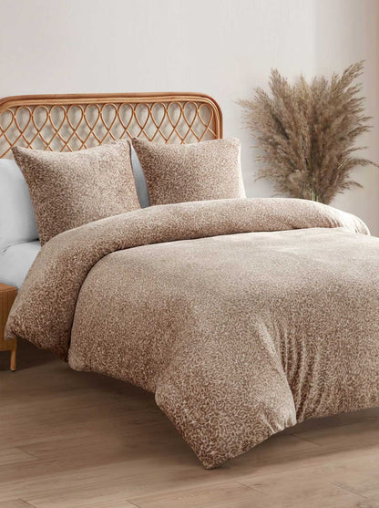 Jessica Simpson Home Leopard Printed Plush Duvet Cover  Set