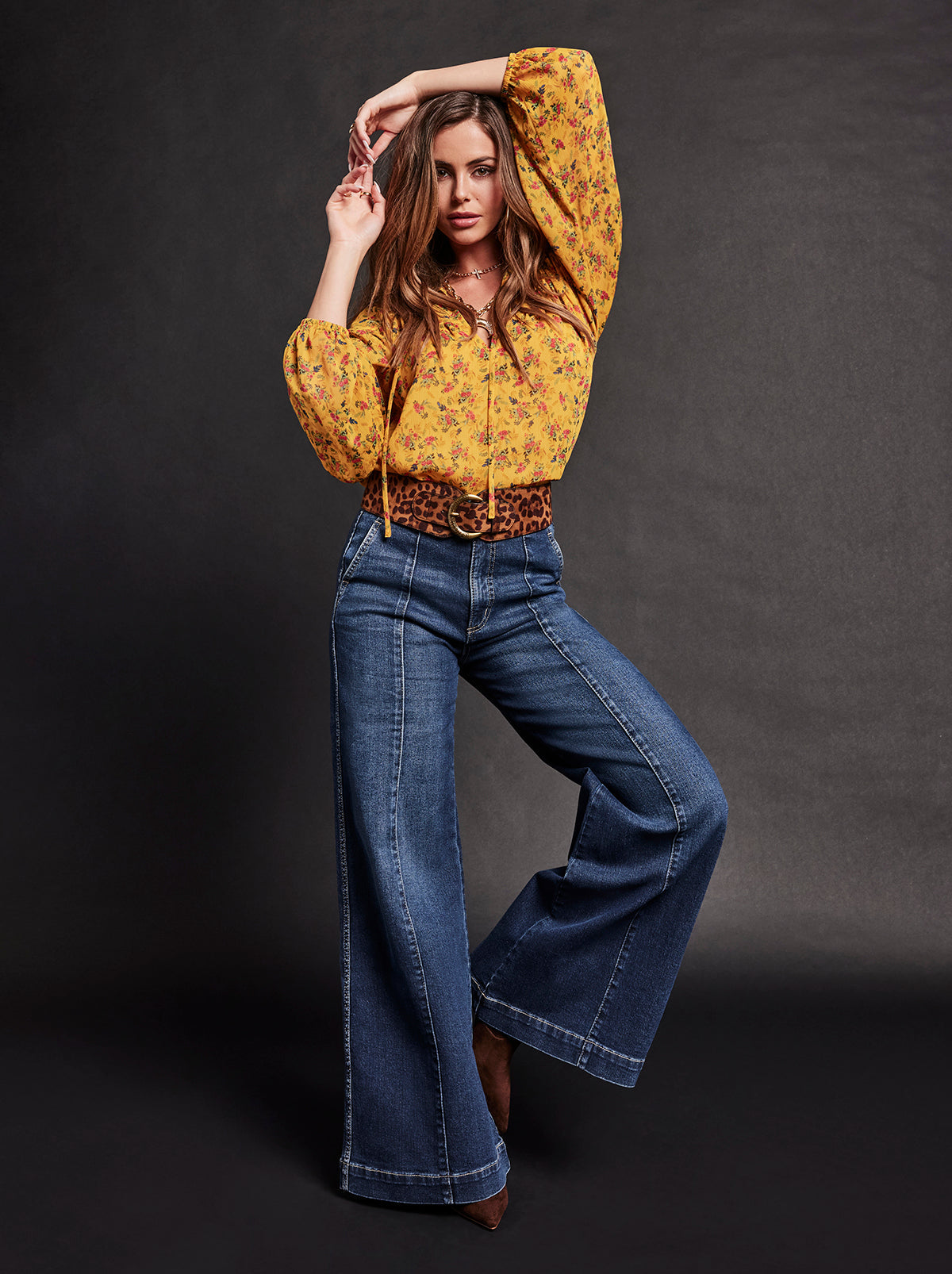 Jessica Simpson Women Spirit Super Wide Leg Jean in Soul Mate